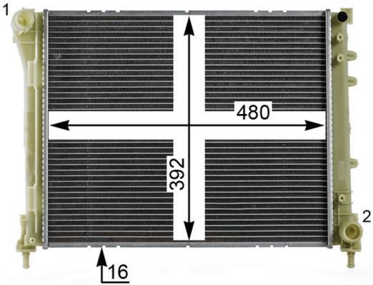 Radiateur moteur (Radiateur de refroidissement) MAHLE Aftermarket ref. CR 2004 000P