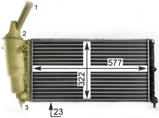 Radiateur moteur (Radiateur de refroidissement) MAHLE Aftermarket ref. CR 2007 000P