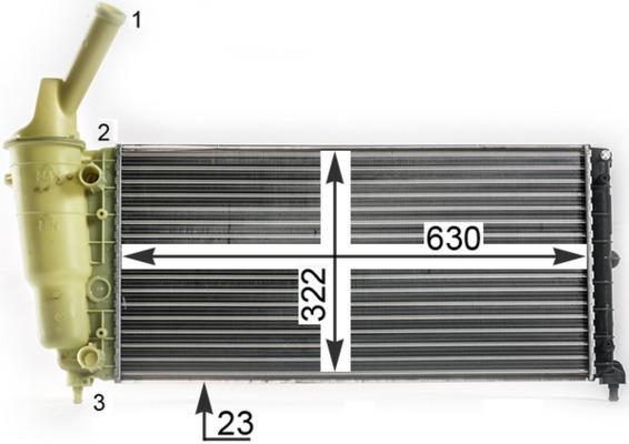 Radiateur moteur (Radiateur de refroidissement) MAHLE Aftermarket ref. CR 2008 000P