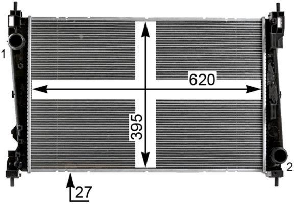 Radiateur moteur (Radiateur de refroidissement) MAHLE Aftermarket ref. CR 2011 000P
