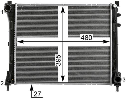 Radiateur moteur (Radiateur de refroidissement) MAHLE Aftermarket ref. CR 2012 000P