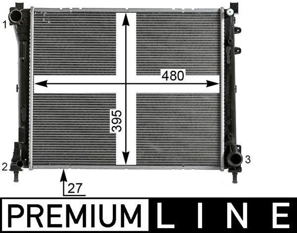 Radiateur moteur (Radiateur de refroidissement) MAHLE Aftermarket ref. CR 2012 000P