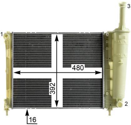 Radiateur moteur (Radiateur de refroidissement) MAHLE Aftermarket ref. CR 2013 000P
