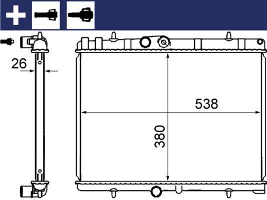 Radiateur moteur (Radiateur de refroidissement) MAHLE Aftermarket ref. CR 2014 000S