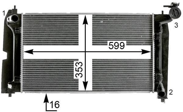 Radiateur moteur (Radiateur de refroidissement) MAHLE Aftermarket ref. CR 2015 000P