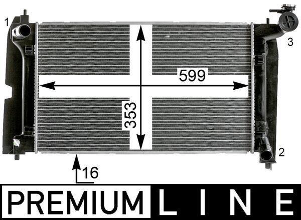 Radiateur moteur (Radiateur de refroidissement) MAHLE Aftermarket ref. CR 2015 000P