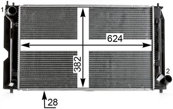 Radiateur moteur (Radiateur de refroidissement) MAHLE Aftermarket ref. CR 2016 000P