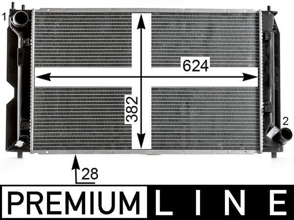 Radiateur moteur (Radiateur de refroidissement) MAHLE Aftermarket ref. CR 2016 000P