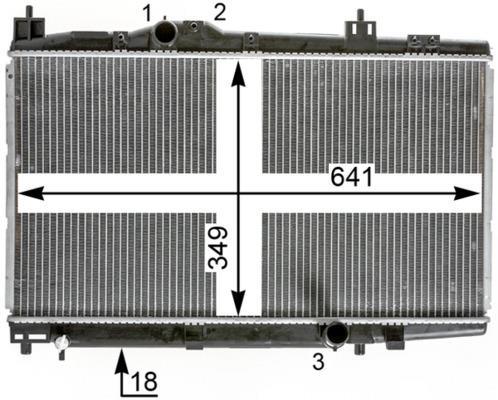 Radiateur moteur (Radiateur de refroidissement) MAHLE Aftermarket ref. CR 2017 000P