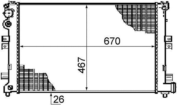 Radiateur moteur (Radiateur de refroidissement) MAHLE Aftermarket ref. CR 206 000S