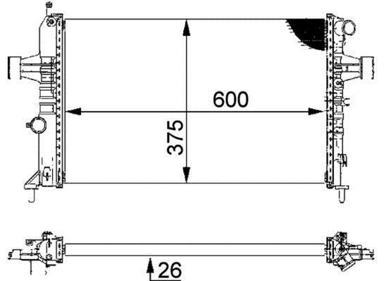 Radiateur moteur (Radiateur de refroidissement) MAHLE Aftermarket ref. CR 227 000P