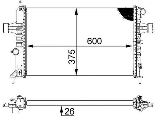 Radiateur moteur (Radiateur de refroidissement) MAHLE Aftermarket ref. CR 227 000S