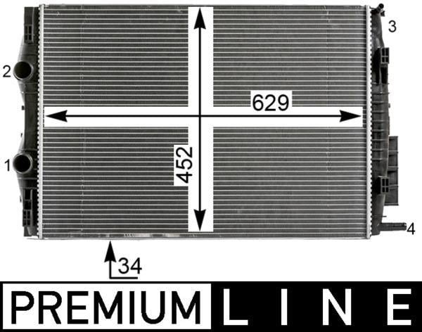 Radiateur moteur (Radiateur de refroidissement) MAHLE Aftermarket ref. CR 22 000P