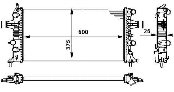 Radiateur moteur (Radiateur de refroidissement) MAHLE Aftermarket ref. CR 237 000S
