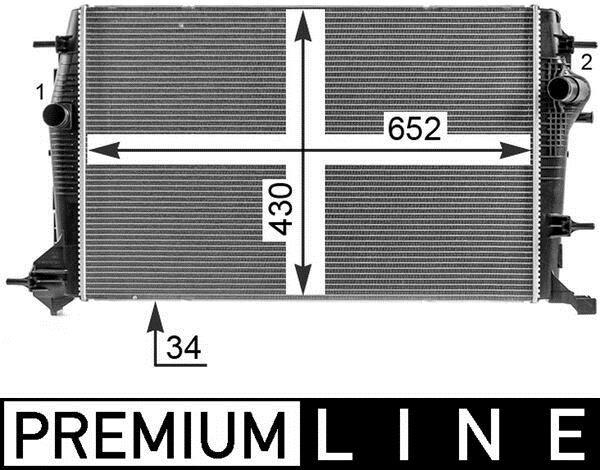 Radiateur moteur (Radiateur de refroidissement) MAHLE Aftermarket ref. CR 25 000P