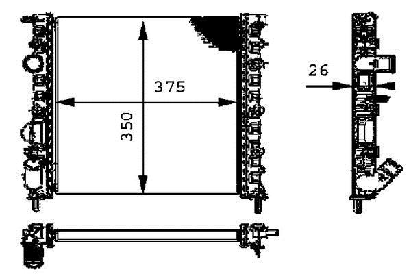 Radiateur moteur (Radiateur de refroidissement) MAHLE Aftermarket ref. CR 308 000P