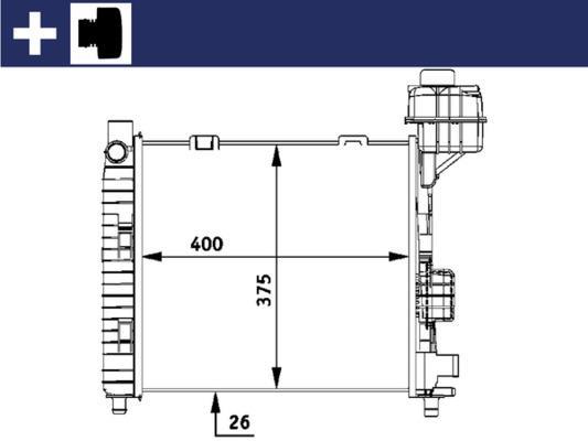 Radiateur moteur (Radiateur de refroidissement) MAHLE Aftermarket ref. CR 322 000S