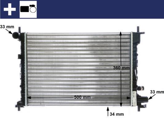 Radiateur moteur (Radiateur de refroidissement) MAHLE Aftermarket ref. CR 381 000S