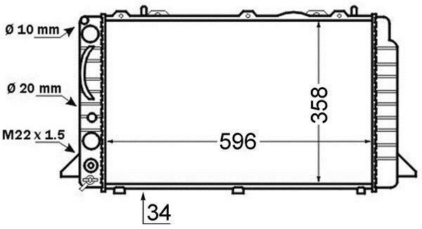 Radiateur moteur (Radiateur de refroidissement) MAHLE Aftermarket CR 396 000S