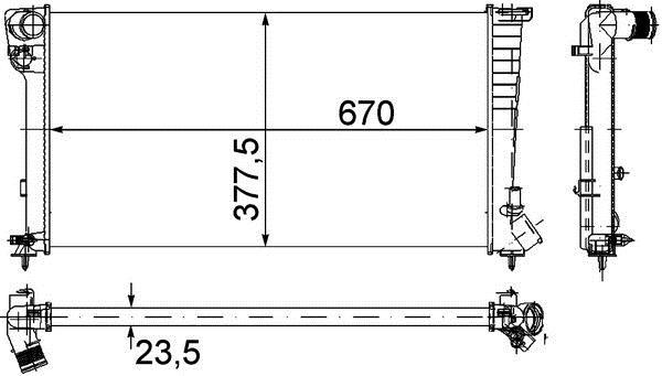 Radiateur moteur (Radiateur de refroidissement) MAHLE Aftermarket ref. CR 433 000P