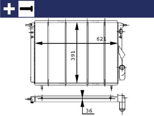 Radiateur moteur (Radiateur de refroidissement) MAHLE Aftermarket ref. CR 452 000S