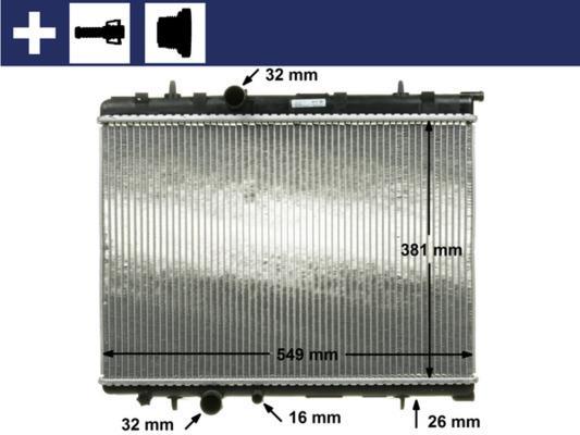 Radiateur moteur (Radiateur de refroidissement) MAHLE Aftermarket ref. CR 524 000S