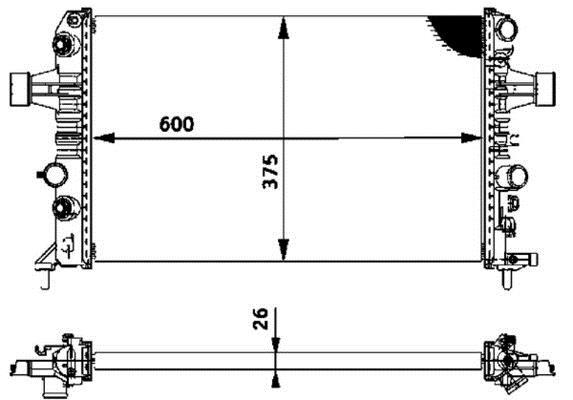 Radiateur moteur (Radiateur de refroidissement) MAHLE Aftermarket ref. CR 574 000P
