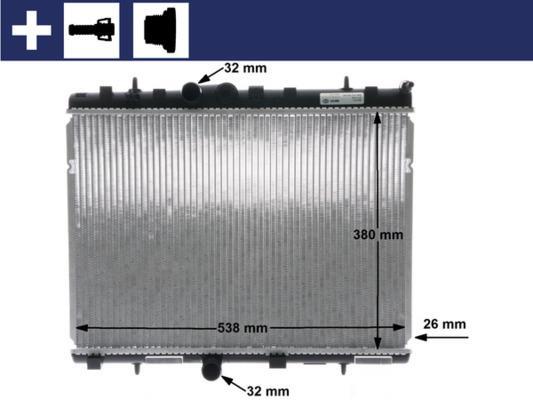 Radiateur moteur (Radiateur de refroidissement) MAHLE Aftermarket ref. CR 5 000S