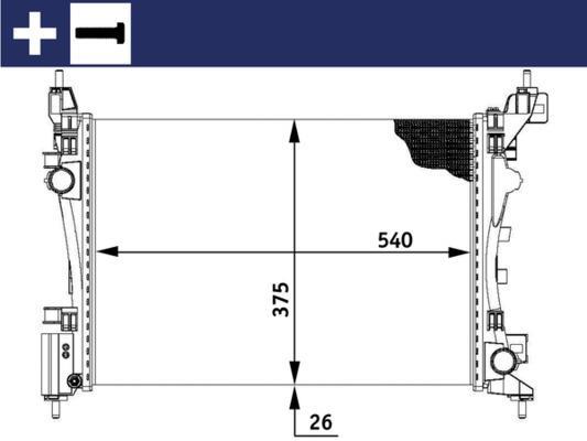 Radiateur moteur (Radiateur de refroidissement) MAHLE Aftermarket ref. CR 773 000S
