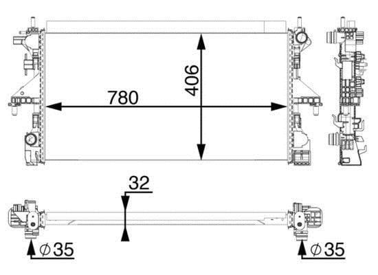 Radiateur moteur (Radiateur de refroidissement) MAHLE Aftermarket ref. CR 806 000P