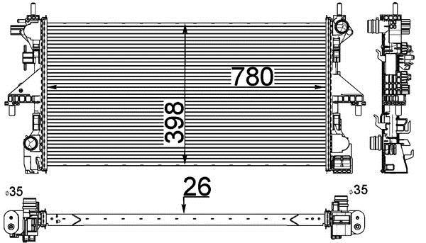 Radiateur moteur (Radiateur de refroidissement) MAHLE Aftermarket CR 808 000P