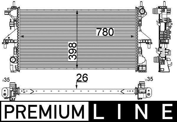 Radiateur moteur (Radiateur de refroidissement) MAHLE Aftermarket CR 808 000P