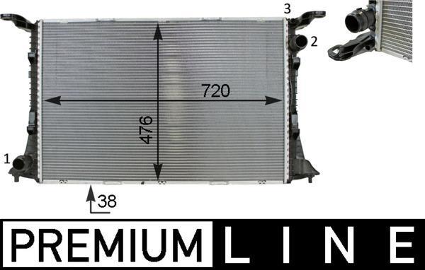 Radiateur moteur (Radiateur de refroidissement) MAHLE Aftermarket ref. CR 82 000P