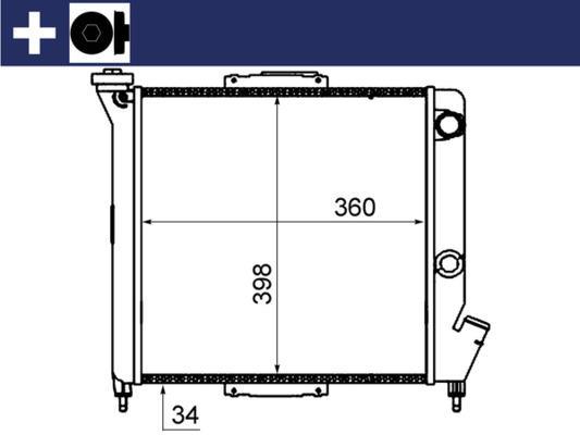Radiateur moteur (Radiateur de refroidissement) MAHLE Aftermarket ref. CR 832 000S