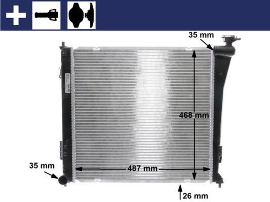 Radiateur moteur (Radiateur de refroidissement) MAHLE Aftermarket CR 848 000S