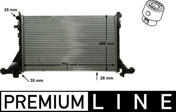 Radiateur moteur (Radiateur de refroidissement) MAHLE Aftermarket ref. CR 866 000P