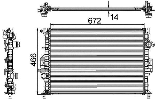 Radiateur moteur (Radiateur de refroidissement) MAHLE Aftermarket CR 906 000P