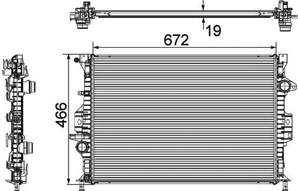 Radiateur moteur (Radiateur de refroidissement) MAHLE Aftermarket CR 907 000P
