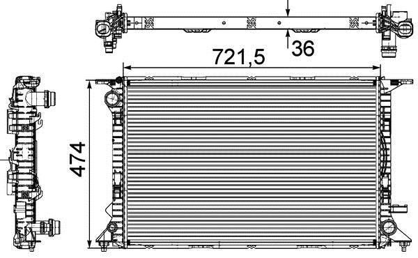 Radiateur moteur (Radiateur de refroidissement) MAHLE Aftermarket CR 911 000P