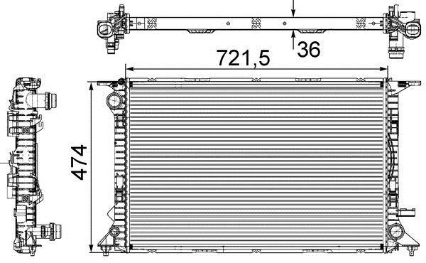 Radiateur moteur (Radiateur de refroidissement) MAHLE Aftermarket ref. CR 911 000S