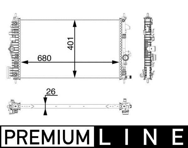 Radiateur moteur (Radiateur de refroidissement) MAHLE Aftermarket CR 927 000P