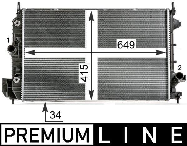 Radiateur moteur (Radiateur de refroidissement) MAHLE Aftermarket ref. CR 9 000P