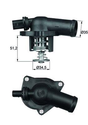 Thermostat d'eau (Calorstat) MAHLE Aftermarket ref. TI 17 109