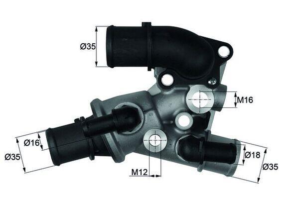 Thermostat d'eau (Calorstat) MAHLE Aftermarket ref. TI 117 80D