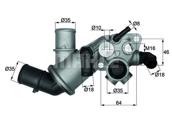 Thermostat d'eau (Calorstat) MAHLE Aftermarket ref. TI 129 75