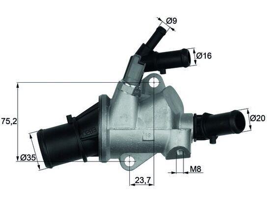 Thermostat d'eau (Calorstat) MAHLE Aftermarket ref. TI 148 88