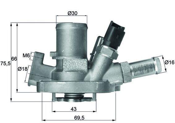 Thermostat d'eau (Calorstat) MAHLE Aftermarket ref. TI 151 80