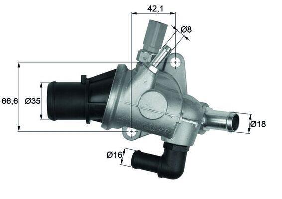 Thermostat d'eau (Calorstat) MAHLE Aftermarket ref. TI 154 88