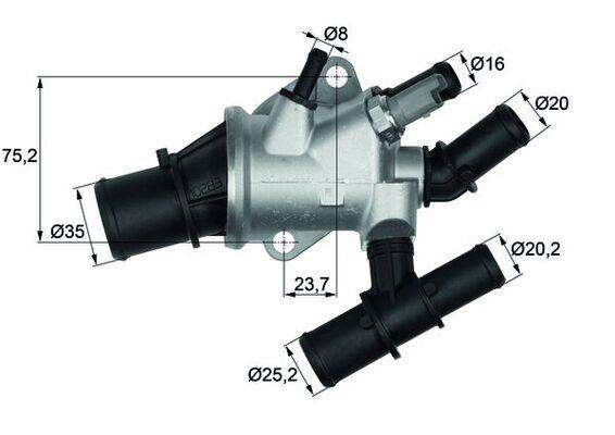 Thermostat d'eau (Calorstat) MAHLE Aftermarket ref. TI 155 88