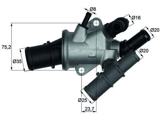 Thermostat d'eau (Calorstat) MAHLE Aftermarket ref. TI 165 88